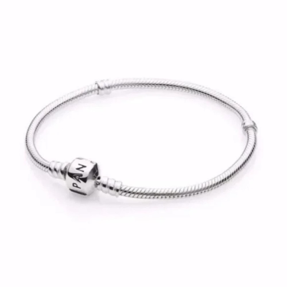 PANDORA Sterling Silver Serpentine Starter Charm Bracelet - Authentic